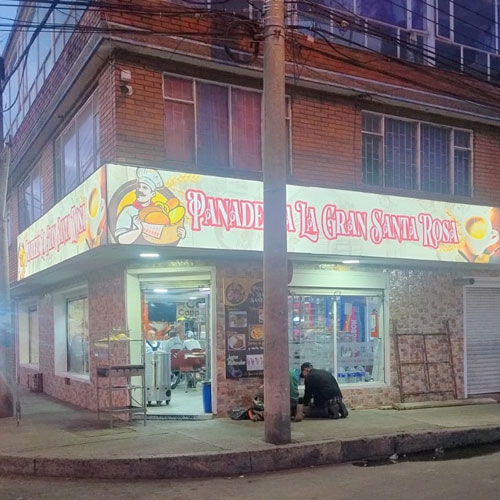 avisos caja de luz en panaflex para esquina de local, alta visibilidad nocturna